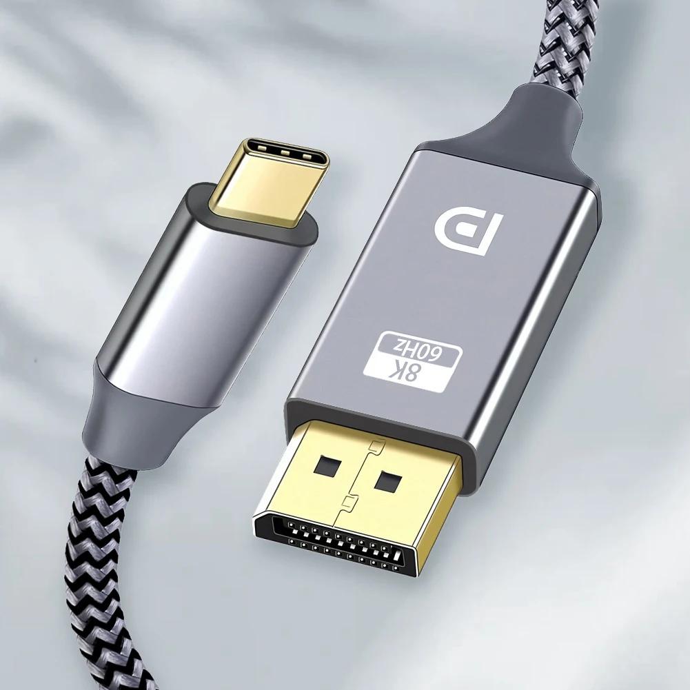ƺ ƮϿ USB C-÷ Ʈ 1.4 ̺, Ʈ 4/3 ȣȯ, 8K @ 60Hz, 4K @ 144Hz, CŸ-DP1.4 , 1.8M
